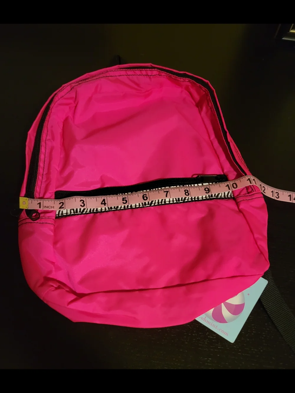 NEW Pink Backpack with Zebra Accent Small Front Zipper Pouch. Back To School